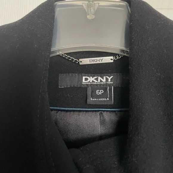 DKNY Classic Black Trench Coat Womens 6 Petite